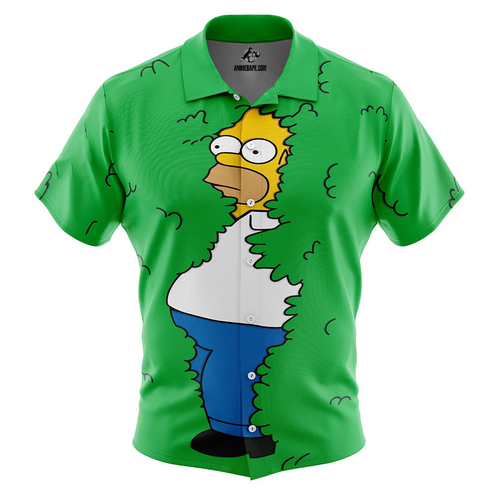 Homer Bush Meme The Simpsons Button Up Hawaiian Shirt