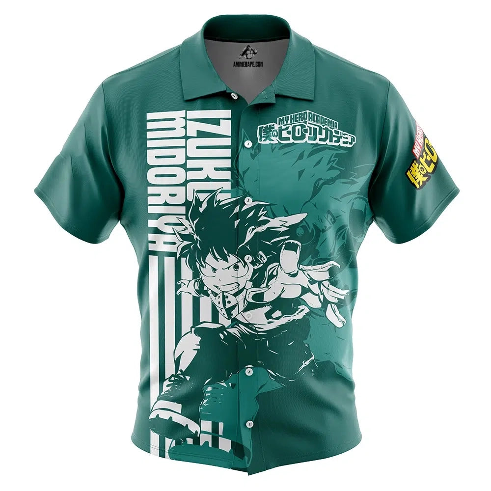 Izuku Midoriya (Deku) My Hero Academia Button Up Hawaiian Shirt