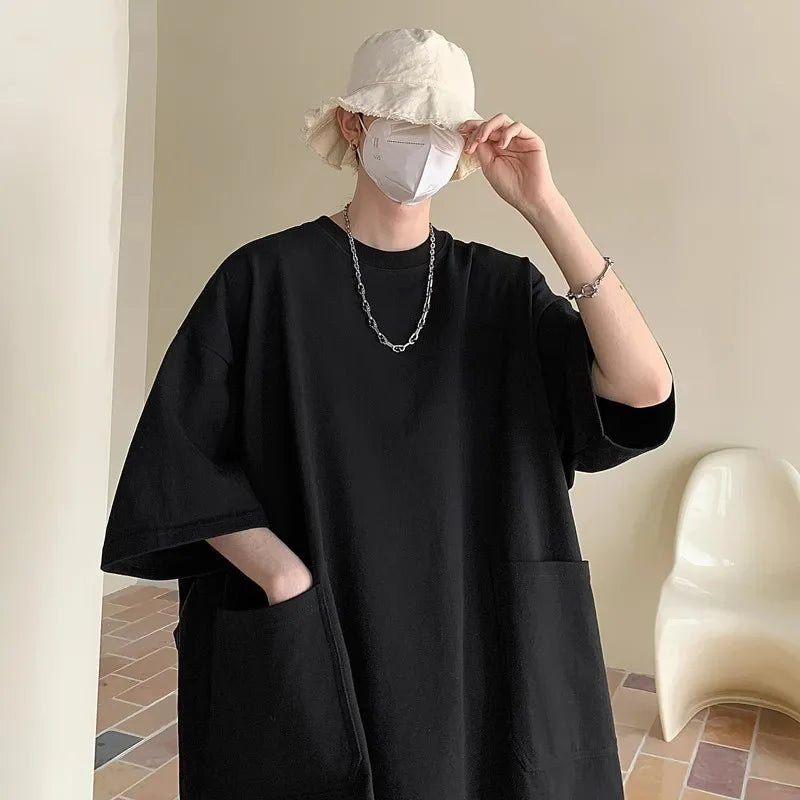 T-shirt Men's Short-sleeved Oversize Trend 7 Points 320g Heavy T-shirt 2026 Summer