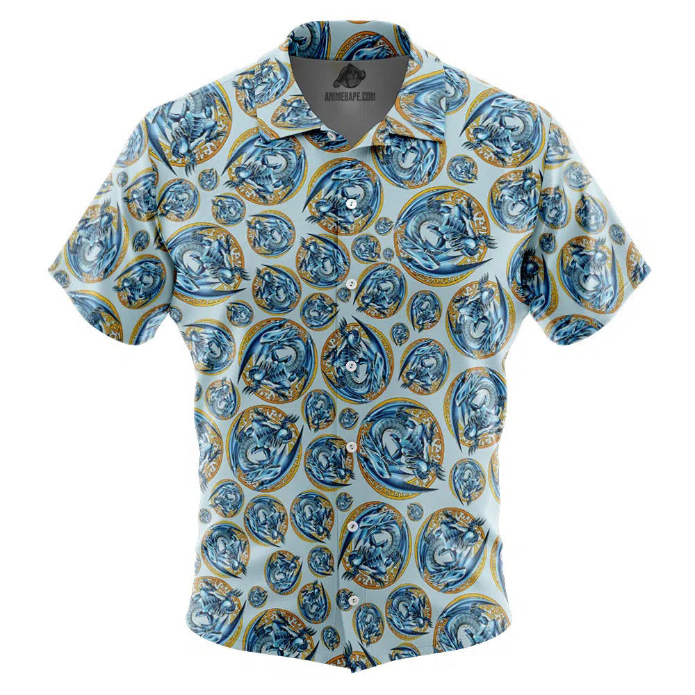 Blue-Eyes White Dragon Yugioh Button Up Hawaiian Shirt