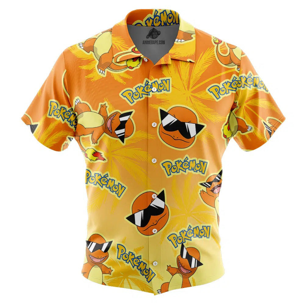 Charmander Pokemon Alolan Style Button Up Hawaiian Shirt