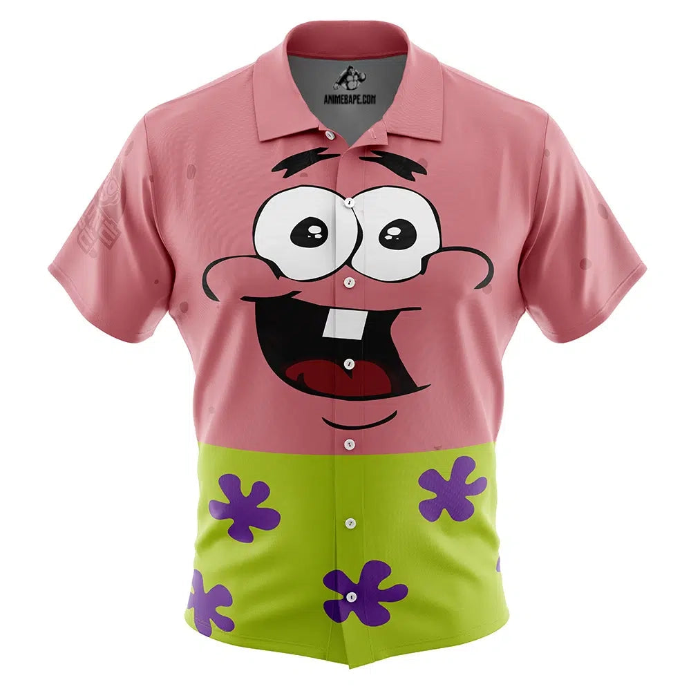 Cute Patrick Spongebob Squarepants Button Up Hawaiian Shirt