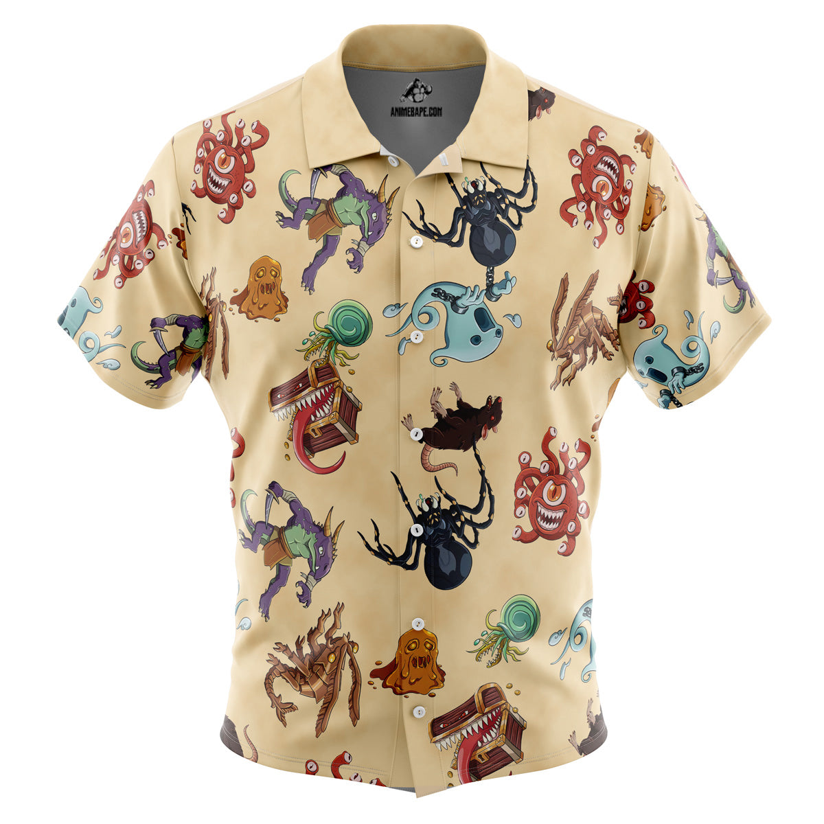 Dungeons and Dragons Pattern Button Up Hawaiian Shirt
