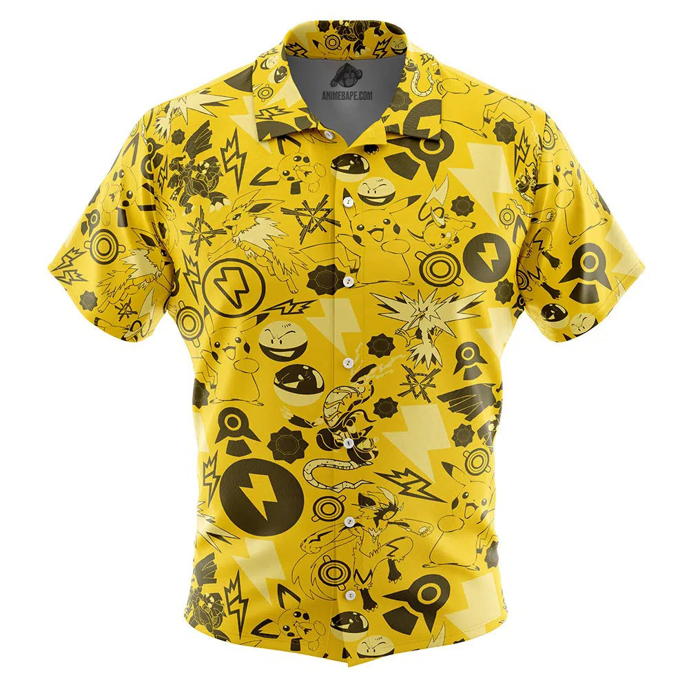 Electric Pokemon Button Up Hawaiian Shirt