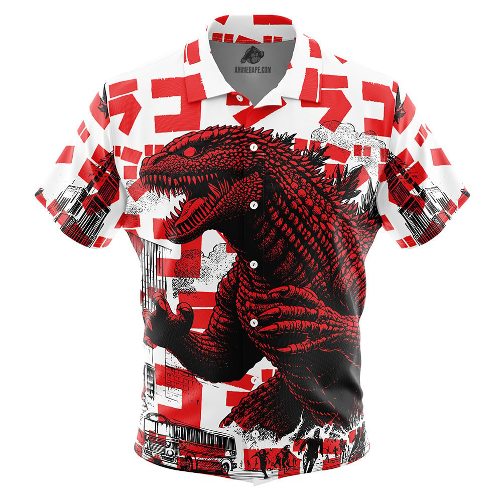 Godzilla Button Up Hawaiian Shirt