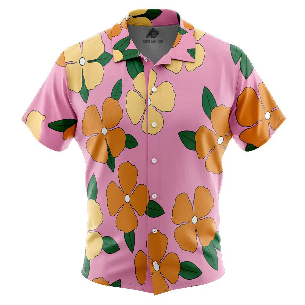 Jinbe Egghead Island One Piece Button Up Hawaiian Shirt