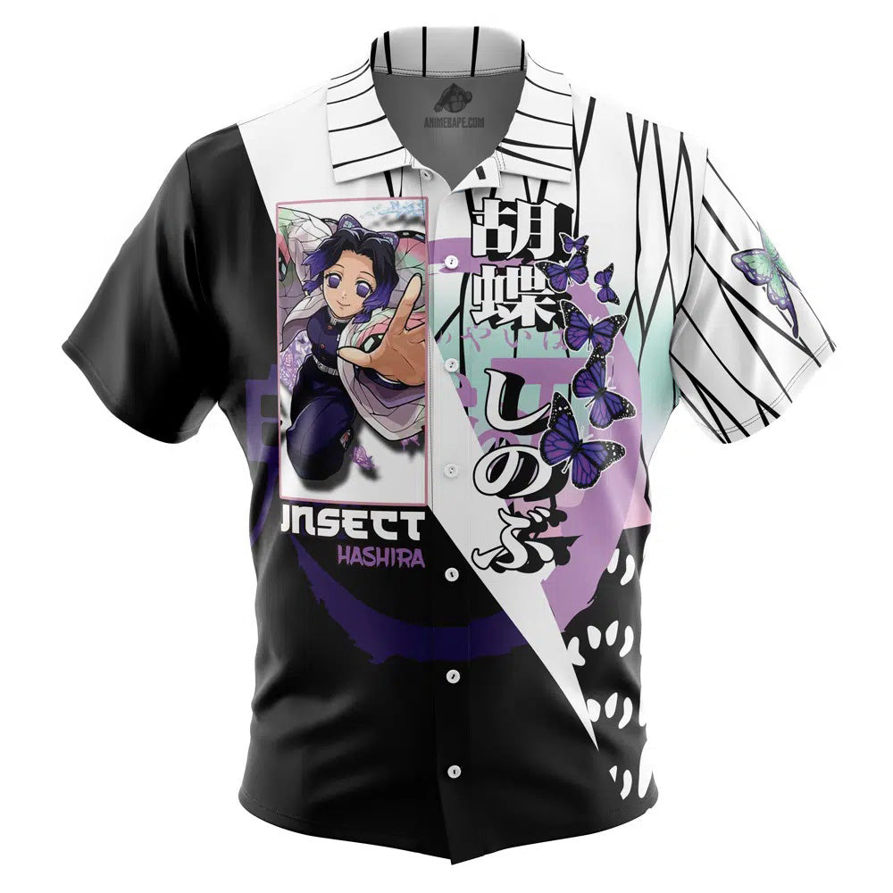 Kocho Shinobu Demon Slayer Button Up Hawaiian Shirt
