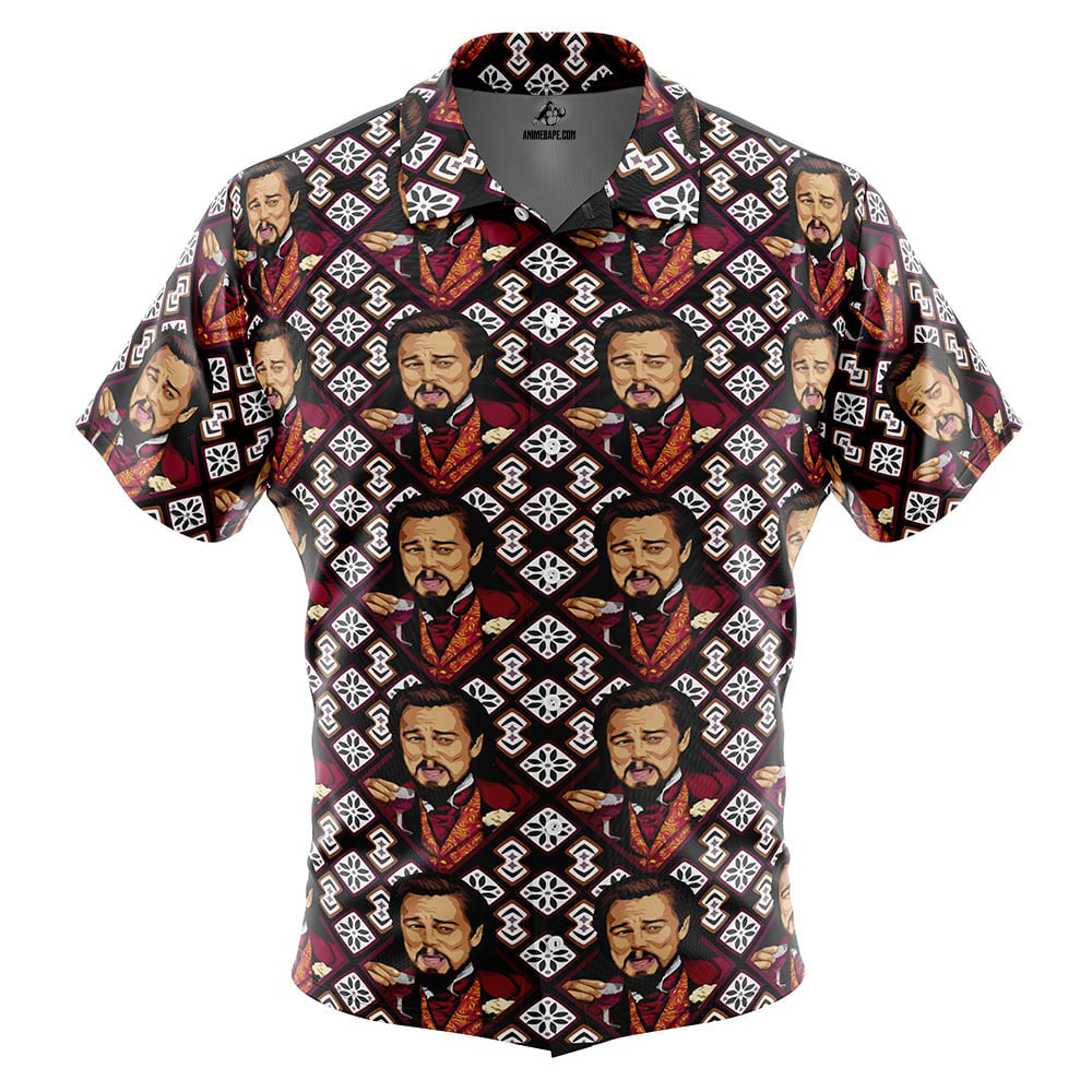 Laughing Leo DiCaprio Meme Button Up Hawaiian Shirt