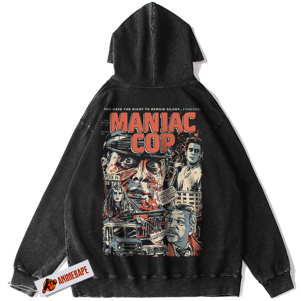 Maniac Cop Vintage Hoodie, Halloween & Horror Movie Apparel