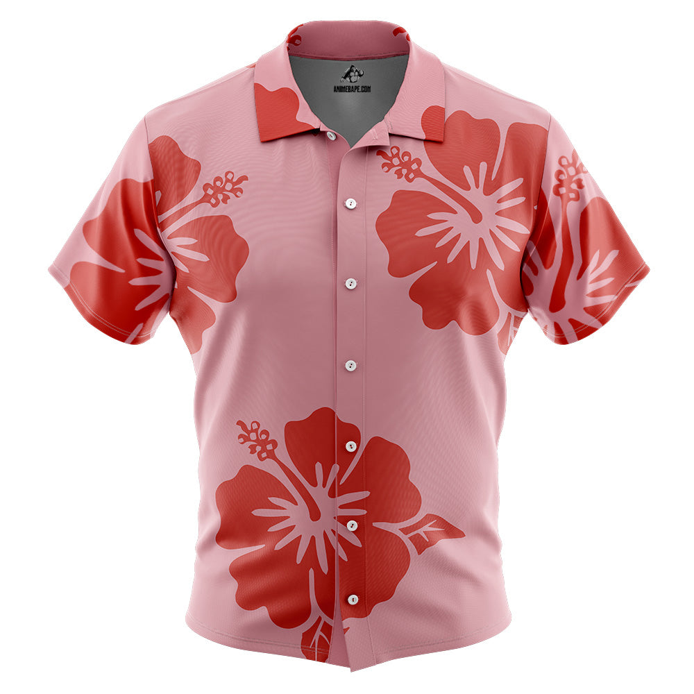 Meme Oshino Bakemonogatari Cosplay Button Up Hawaiian Shirt