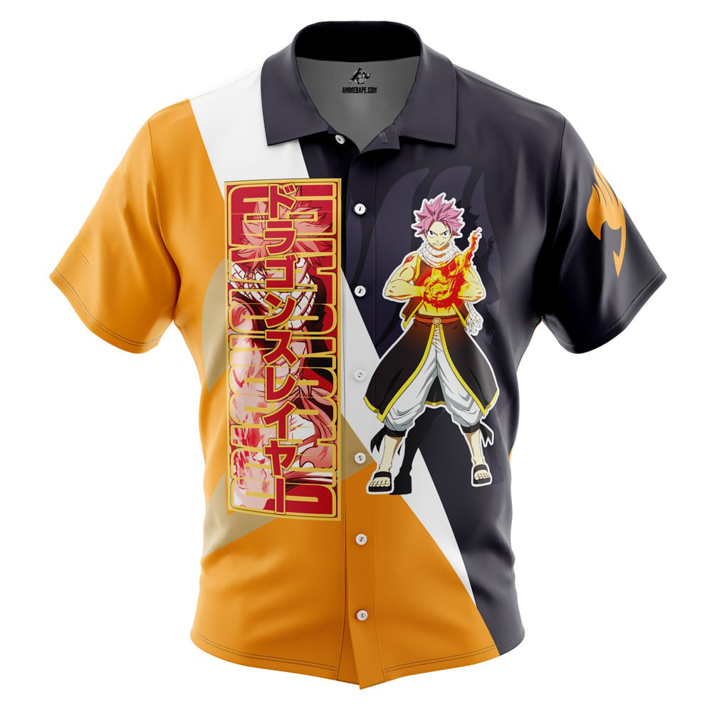 Natsu Dragneel Fairy Tail Button Up Hawaiian Shirt