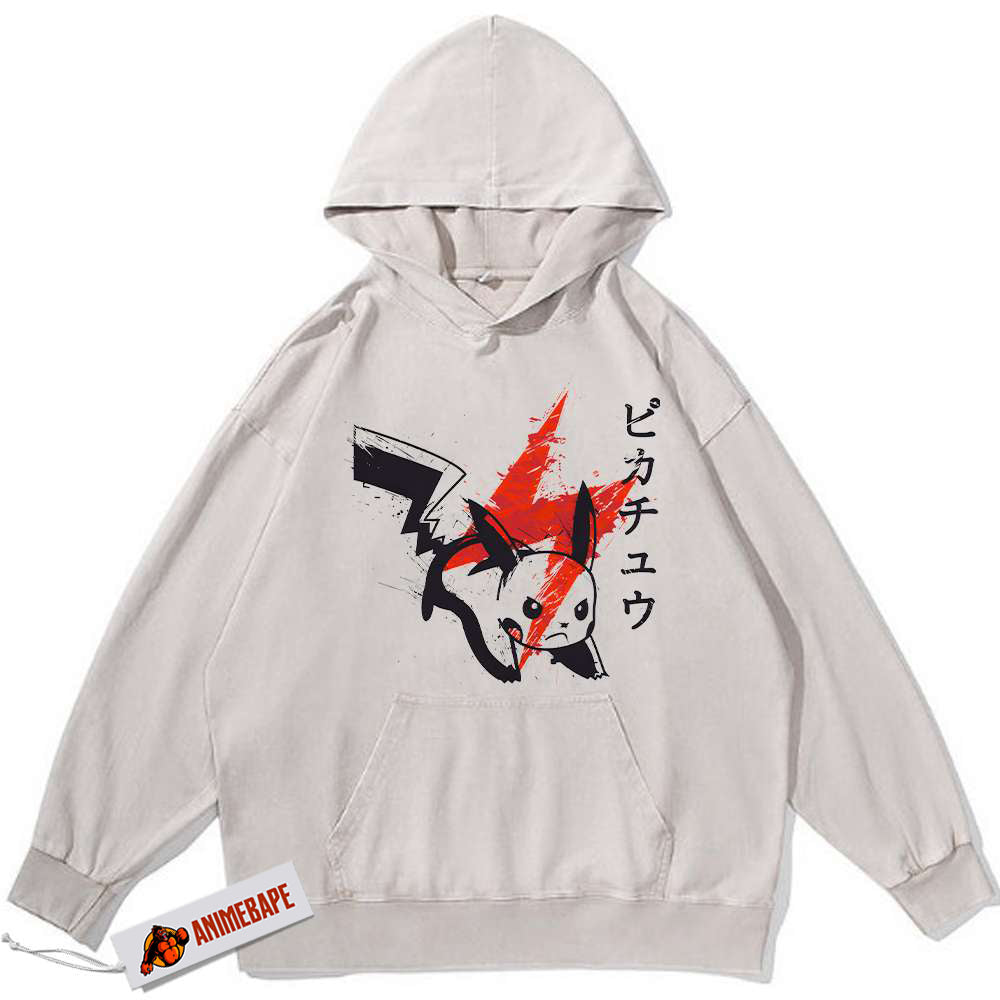Vintage Pikachu Hoodie, Anime Pokémon Hoodie for Casual Wear
