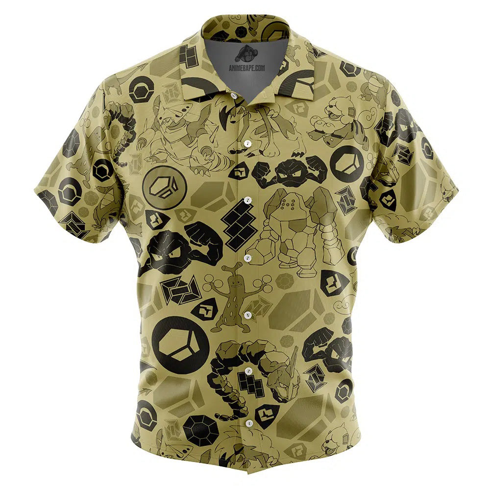 Rock Pokemon Button Up Hawaiian Shirt