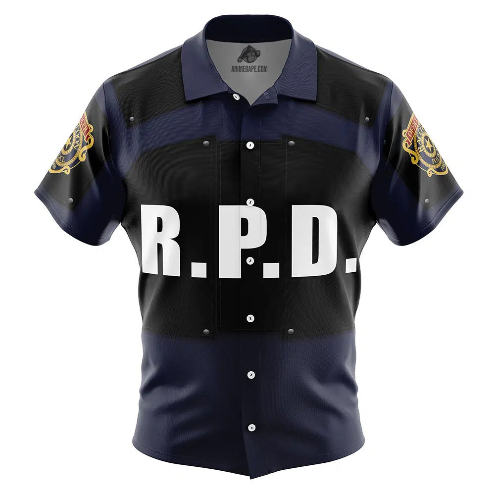 RPD Leon Kennedy Resident Evil Button Up Hawaiian Shirt