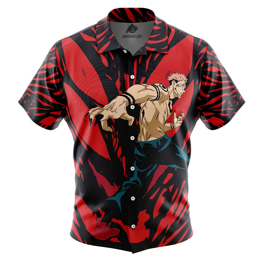 Ryomen Sukuna Jujutsu Kaisen Button Up Hawaiian Shirt