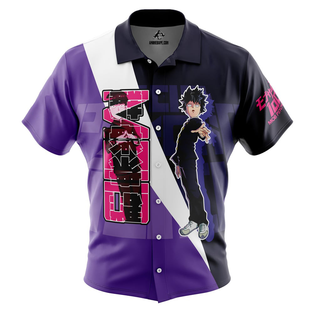Shigeo Kageyama Mob Psycho 100 Button Up Hawaiian Shirt
