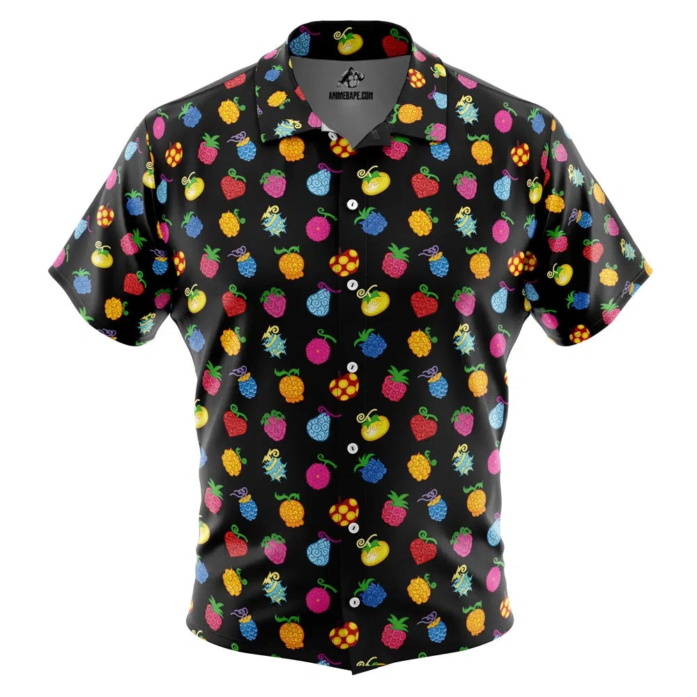 Single Piece of Demon Fruit One Piece Pirates Button Up Hawaiian Shirt