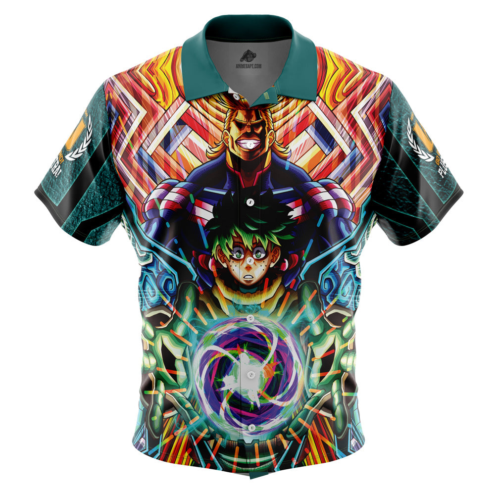 Trippy Midoriya Izuku My Hero Academia Button Up Hawaiian Shirt