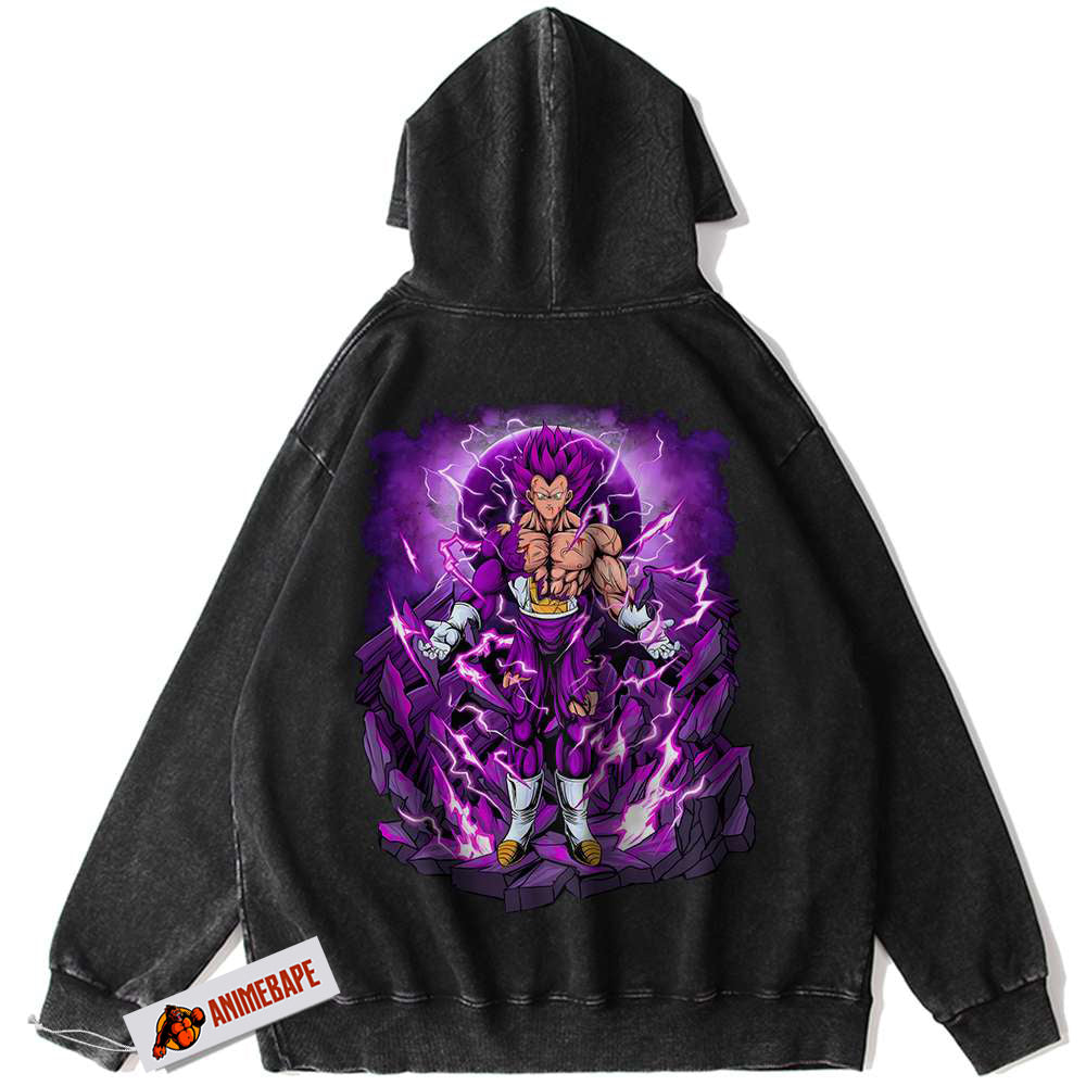 Dragon Ball Z Vegeta Vintage Hoodie, DBZ Anime Style Hoodie