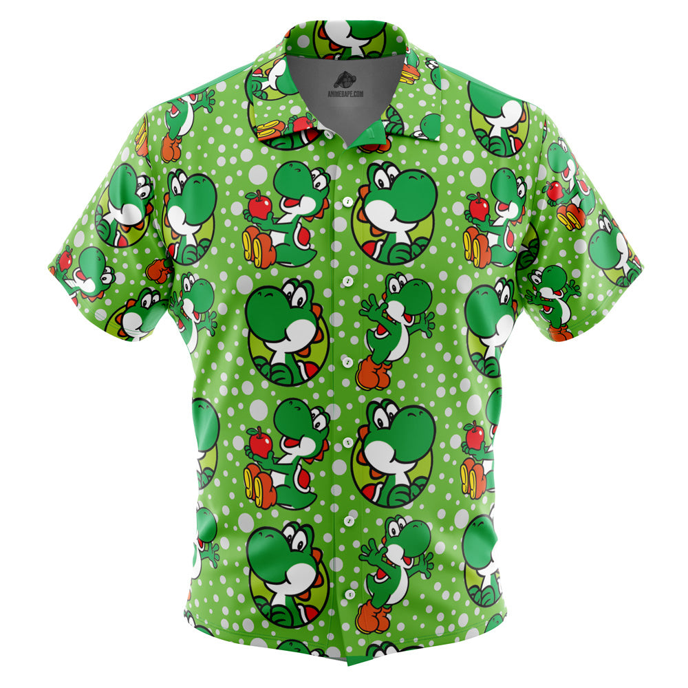 Yoshi Mario Bros Button Up Hawaiian Shirt