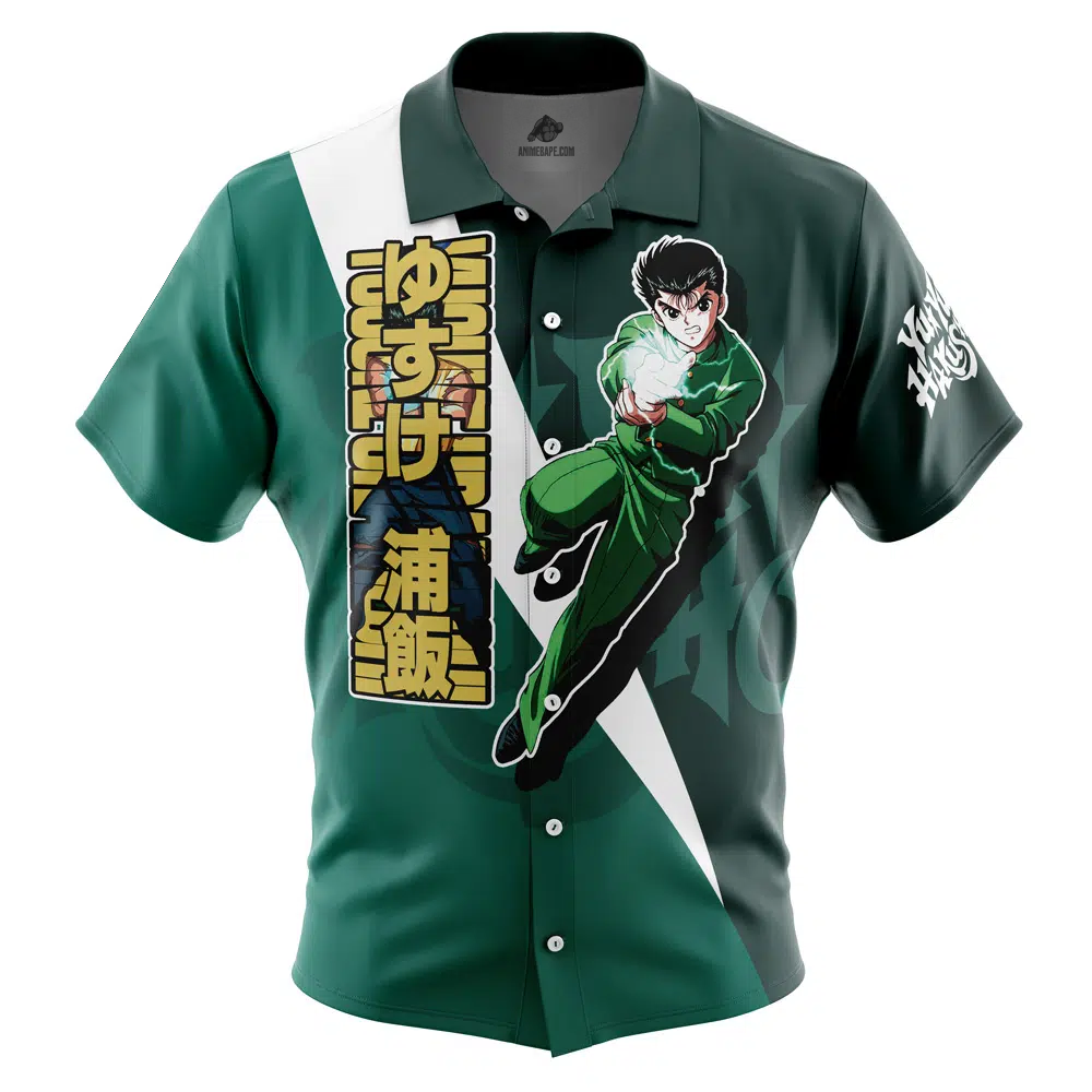 Yusuke Urameshi Yuyu Hakusho Button Up Hawaiian Shirt